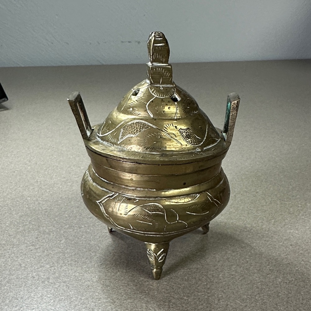 Elegant Brass Incense Burner